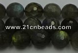 CLB903 15.5 inches 10mm faceted round labradorite gemstone beads