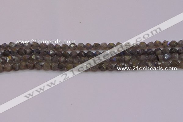 CLB971 15.5 inches 6mm faceted nuggets labradorite gemstone beads