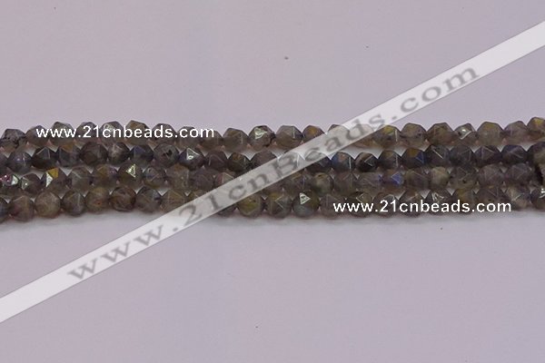 CLB972 15.5 inches 8mm faceted nuggets labradorite gemstone beads