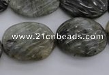 CLB98 15.5 inches 18*24mm carved oval labradorite beads