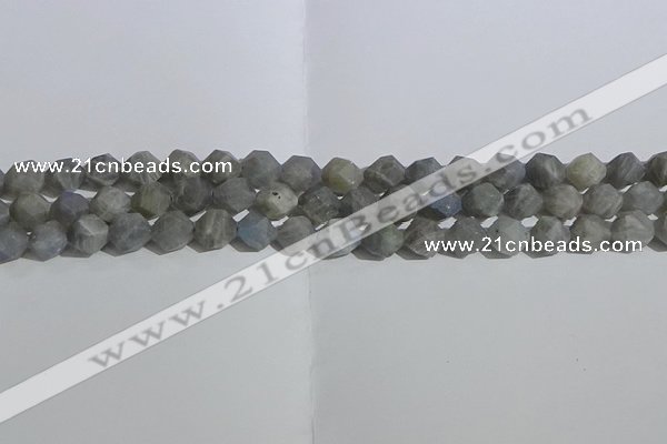 CLB997 15.5 inches 8mm faceted nuggets matte labradorite beads