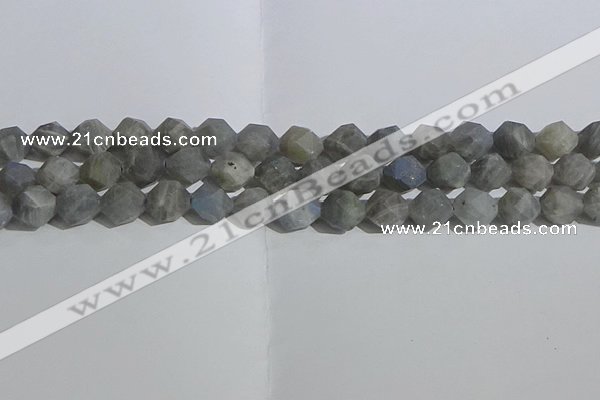 CLB998 15.5 inches 10mm faceted nuggets matte labradorite beads