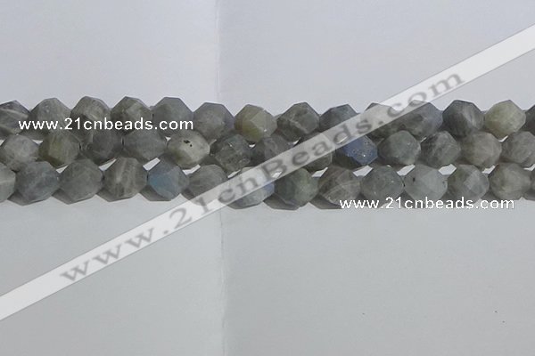 CLB999 15.5 inches 12mm faceted nuggets matte labradorite beads