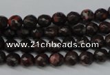 CLD101 15.5 inches 6mm faceted round leopard skin jasper beads