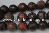 CLD103 15.5 inches 10mm faceted round leopard skin jasper beads