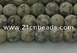 CLD202 15.5 inches 8mm round matte Chinese leopard skin jasper beads