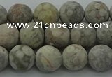 CLD203 15.5 inches 10mm round matte Chinese leopard skin jasper beads