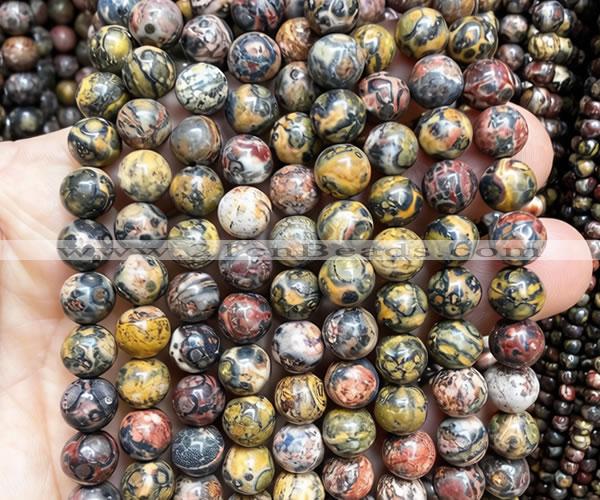 CLD222 15 inches 8mm round leopard skin jasper beads wholesale