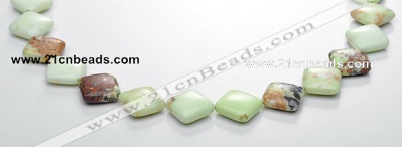 CLE13 15*15mm rhombic lemon turquoise gemstone beads Wholesale