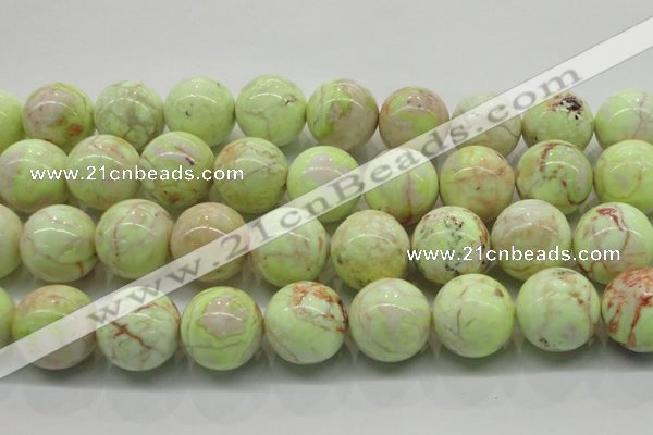 CLE208 15.5 inches 20mm round lemon turquoise beads wholesale