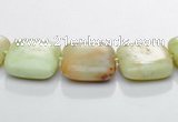 CLE24 lemon turquoise 12*12mm square gemstone beads Wholesale