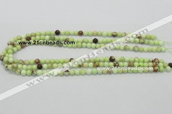 CLE31 15.5 inches 6mm round lemon turquoise beads wholesale