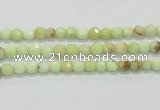 CLE32 15.5 inches 4mm faceted round lemon turquoise beads wholesale