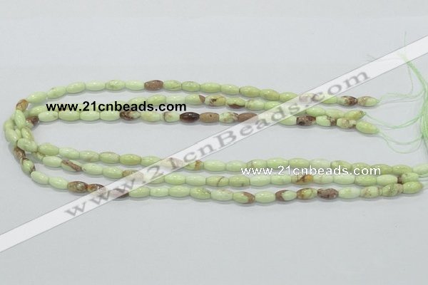 CLE35 15.5 inches 5*10mm rice lemon turquoise beads wholesale