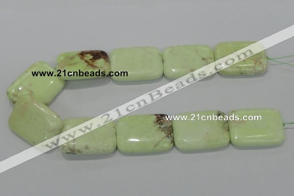 CLE44 15.5 inches 30*40mm rectangle lemon turquoise beads wholesale