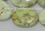 CLE47 15.5 inches 22*30mm oval lemon turquoise beads wholesale
