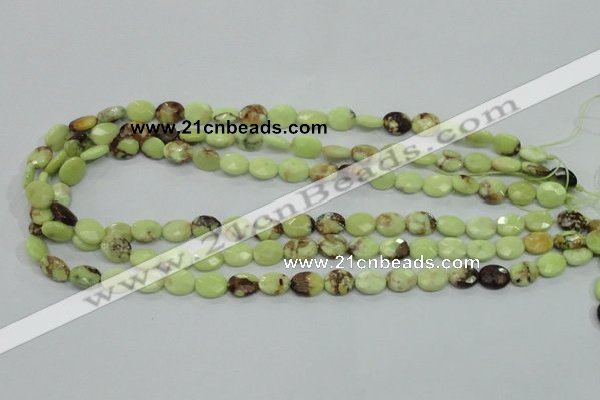 CLE53 15.5 inches 8*10mm faceted oval lemon turquoise beads