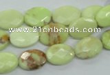 CLE54 15.5 inches 10*14mm faceted oval lemon turquoise beads