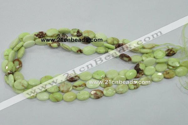 CLE54 15.5 inches 10*14mm faceted oval lemon turquoise beads