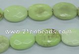 CLE55 15.5 inches 12*16mm faceted oval lemon turquoise beads