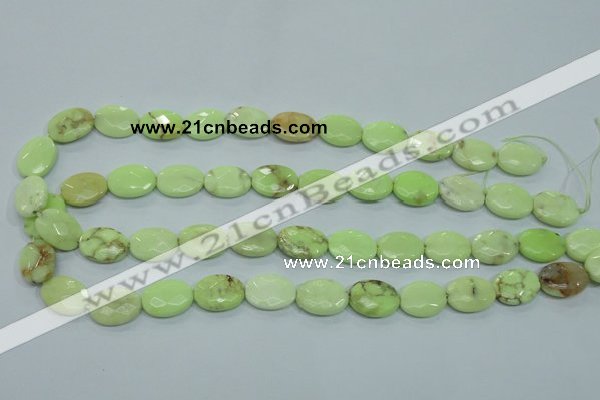 CLE55 15.5 inches 12*16mm faceted oval lemon turquoise beads