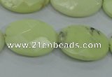 CLE57 15.5 inches 18*25mm faceted oval lemon turquoise beads