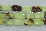 CLE62 15.5 inches 8*12mm faceted rectangle lemon turquoise beads