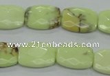 CLE63 15.5 inches 13*18mm faceted rectangle lemon turquoise beads