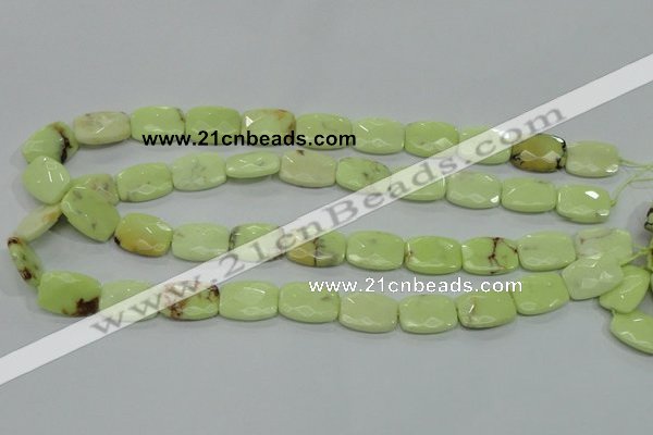 CLE63 15.5 inches 13*18mm faceted rectangle lemon turquoise beads