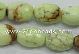 CLE71 15.5 inches 15*20mm faceted rice lemon turquoise beads