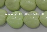 CLE81 15.5 inches 20*20mm heart lemon turquoise beads