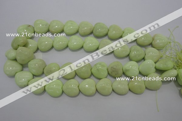 CLE81 15.5 inches 20*20mm heart lemon turquoise beads