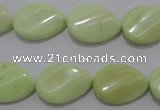 CLE83 15.5 inches 13*18mm twisted flat teardrop lemon turquoise beads