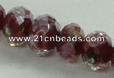 CLG02 12 inches 6*8mm faceted rondelle handmade lampwork beads