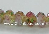 CLG03 12 inches 6*8mm faceted rondelle handmade lampwork beads