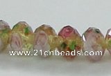 CLG03 12 inches 6*8mm faceted rondelle handmade lampwork beads