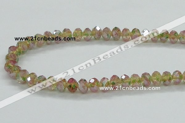 CLG03 12 inches 6*8mm faceted rondelle handmade lampwork beads