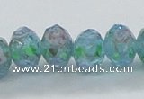 CLG05 12 inches 6*8mm faceted rondelle handmade lampwork beads