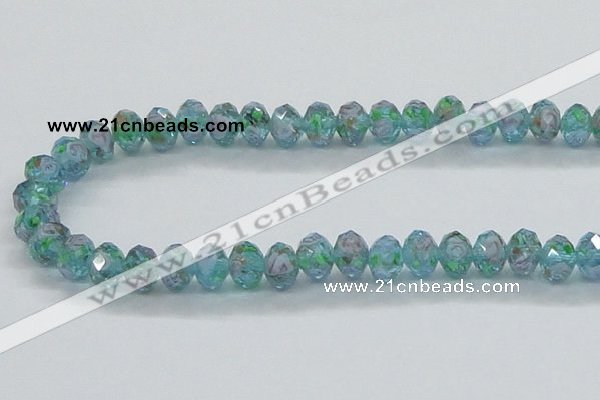 CLG05 12 inches 6*8mm faceted rondelle handmade lampwork beads