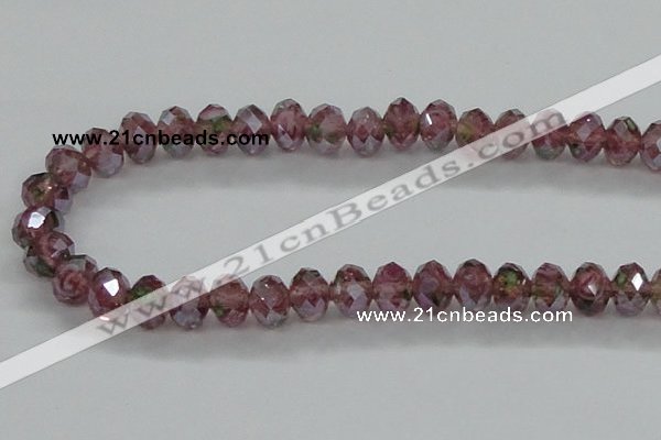 CLG06 12 inches 6*8mm faceted rondelle handmade lampwork beads