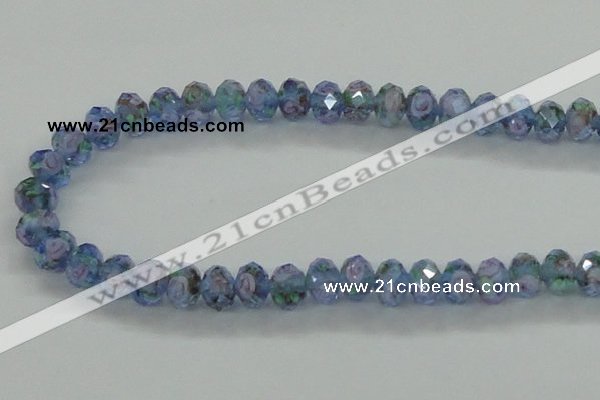 CLG07 12 inches 6*8mm faceted rondelle handmade lampwork beads