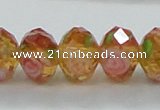 CLG08 12 inches 6*8mm faceted rondelle handmade lampwork beads