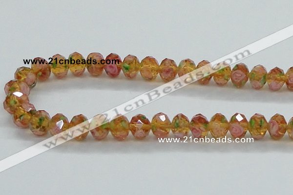 CLG08 12 inches 6*8mm faceted rondelle handmade lampwork beads