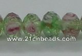 CLG09 12 inches 6*8mm faceted rondelle handmade lampwork beads