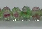 CLG09 12 inches 6*8mm faceted rondelle handmade lampwork beads