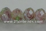 CLG11 12 inches 6*8mm faceted rondelle handmade lampwork beads