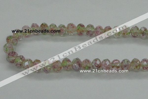 CLG11 12 inches 6*8mm faceted rondelle handmade lampwork beads