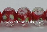 CLG12 13.5 inches 9*12mm faceted rondelle handmade lampwork beads