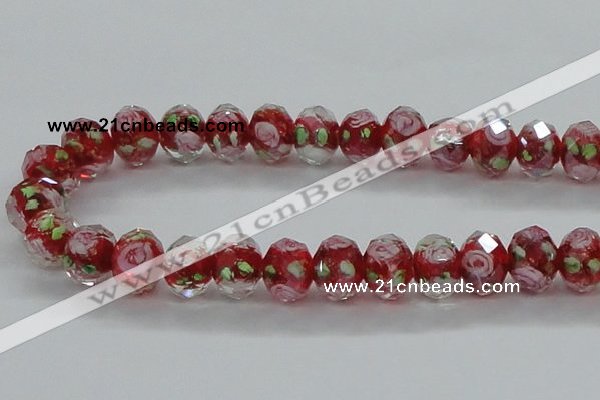 CLG12 13.5 inches 9*12mm faceted rondelle handmade lampwork beads