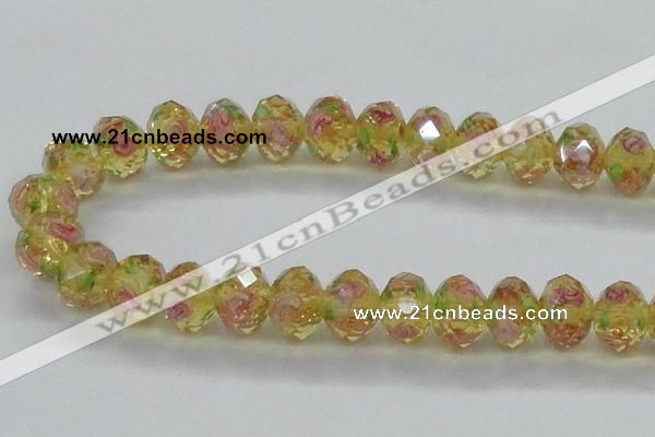 CLG14 13.5 inches 9*12mm faceted rondelle handmade lampwork beads